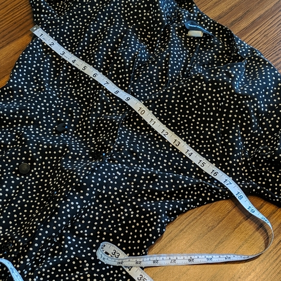 Vintage David Mitchell Black Polkadot Ruffle Skirt Blazer Suit Set Vtg 5/6 Med - Picture 10 of 16